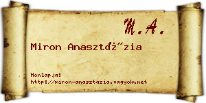 Miron Anasztázia névjegykártya